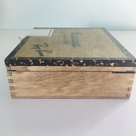 Ray Ban Sunglasses Havana Wooden Storage Case Box - Picture 9 of 11